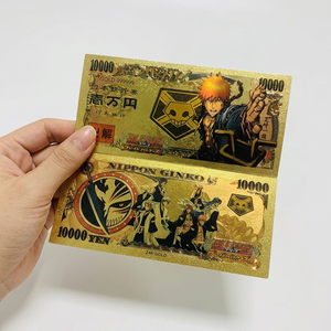 5 billetes de 10.000 yenes de <span class=keywords><strong>Bleach</strong></span> Anime, billete de <span class=keywords><strong>manga</strong></span> japonés clásico con lámina dorada para colección de recuerdos de la infancia, regalo - Product Image 4