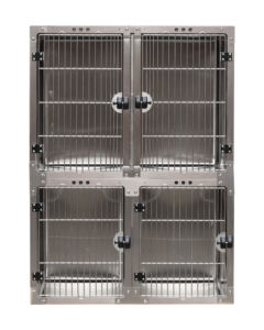 Gabbia per Monitoraggio Cani Resistente, Impilabile, per Cliniche Veterinarie, Uso Ospedaliero, per Razze Grandi, 2 Medie su 1 Unità Grande - Product Image 2