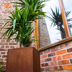 Macetas Grandes de Acero Corten, Macetero de Metal Oxidado, Decoración de Jardín de Metal, Macetero para Plantas - Product Image 4