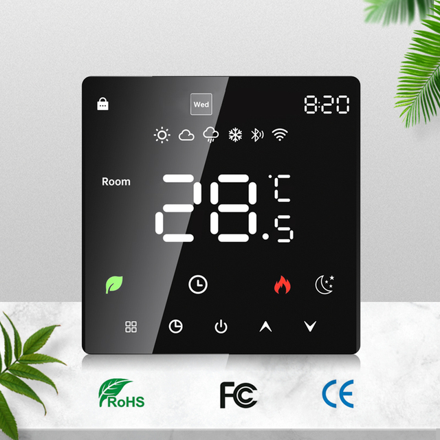 Tuya Smart Zigbee WiFi HVAC Thermostat Air Conditioner Fan Coil Temperature Controller Electric Underfloor Heating Wall-Mounted