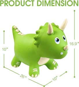 Caballo balancín verde para exteriores, decoración de manes, caballo balancín mecánico blanco con asas, caballo balancín para niños - Product Image 5