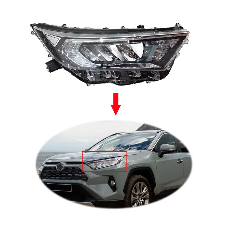 อะไหล่สหรัฐเท่านั้นนำหัวโคมไฟหัวแสงประกอบสำหรับโตโยต้า RAV4 2019 2020ไฟหน้า81110-0R150 81150-0R15 LC200