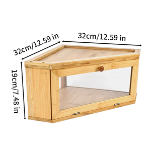 Contenitore <span class=keywords><strong>per</strong></span> Pane in Bambù <span class=keywords><strong>a</strong></span> 90 Gradi con Ampia Finestra Trasparente, Salvaspazio, <span class=keywords><strong>per</strong></span> Cucina - Product Image 3