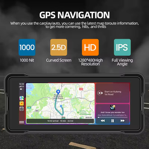 Pantalla Inalámbrica para Motocicleta con CarPlay y Android Auto, Pantalla IPS HD de 6.86 Pulgadas, Resistente al Agua IP67, Grabador de Conducción con Doble Lente, Navegación GPS - Product Image 5