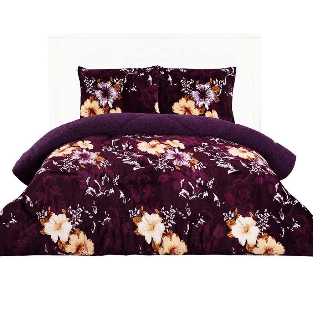 Стеганое Фланелевое двухстороннее одеяло 3 шт Borrego с принтом завод