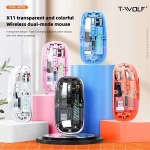 T-WOLF X11 2,4 ГГц/BT5.0 Беспроводная прозрачная мышь компьютерная Бесшумная Двухрежимная перезаряжаемая легкая беспроводная мышь для ноутбука - Product Image 2