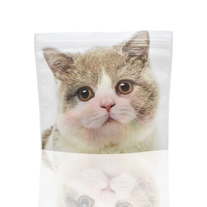 Bolsas de plástico transparente Mylar pequeñas con estampado de gato bonito personalizado, bolsas de frutos secos de serpiente, bolsa de pie para comida blanca - Product Image 3