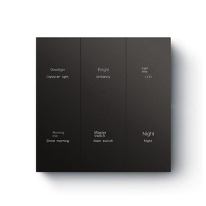 Interrupteur mural noir minimaliste 1 voie 16A à commande tactile IP20 en plastique - Product Image 5