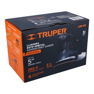 Truper LIRO-5N industriale 5 'levigatrice orbitale 260 W con dischi di levigatura - Product Image 1