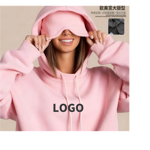 Sweat à capuche pilote avec masque pour les yeux 350GSM - Unisexe, coupe régulière, couleur unie, pull décontracté d'hiver, logo personnalisé acceptable - Product Image 1