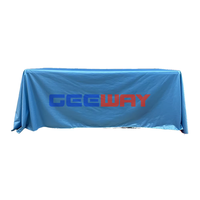 Nappe ajustée en polyester extensible ignifuge avec logo imprimé, 6 pieds x 8 pieds, tailles personnalisées pour les salons professionnels et les expositions