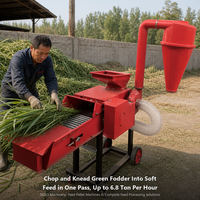 Machine à hacher et à pétrir les fourrages, capacité de 1 à 6,8 tonnes par heure, coupe-fourrage et hacheuse d'ensilage pour les élevages de bovins, ovins et caprins