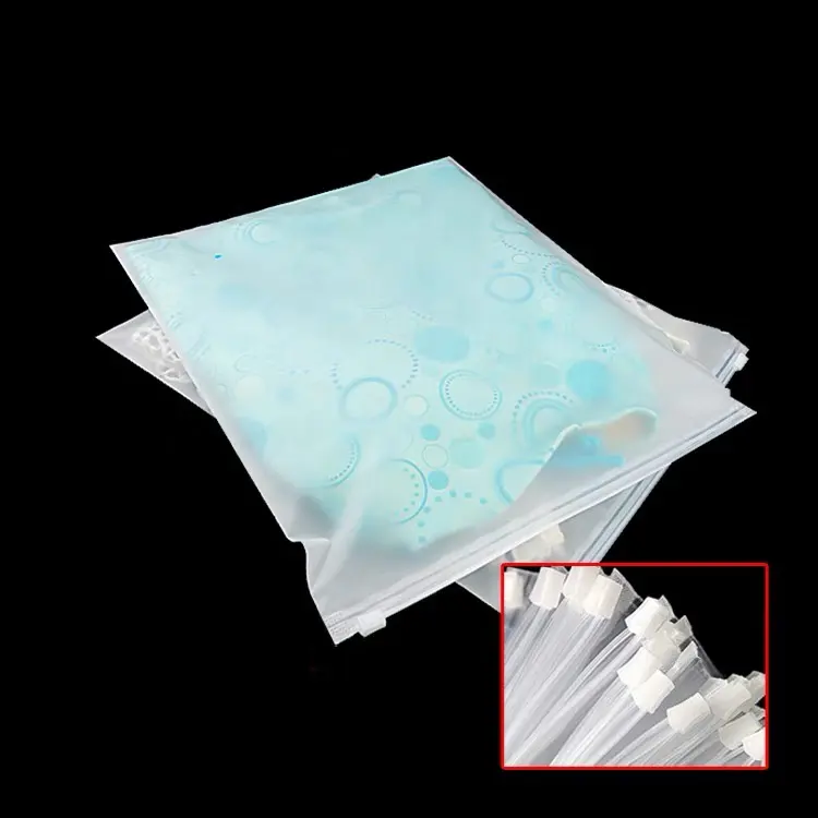 Plastic Zip Lock Custom Gedrukt Kleding Sok Ondergoed Verpakking Zak Frosted Rits Zak