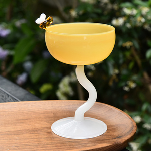 Copa <span class=keywords><strong>de</strong></span> vidrio esmerilado para Copa <span class=keywords><strong>de</strong></span> <span class=keywords><strong>cereales</strong></span>, vaso giratorio pequeño <span class=keywords><strong>de</strong></span> abejas - Product Image 4