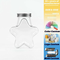 Bouteilles de lait en plastique PET 250 ml 500 ml avec bouchons à anneau, impression sérigraphique, emballage de haute qualité pour jus, bonbons et snacks, modèle D-73/79