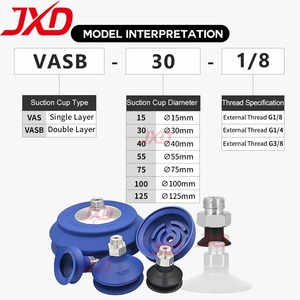 Ventosa de Vacío VAS VASB <span class=keywords><strong>Serie</strong></span> 15 30 40 55 75 100 125 Compatible con Festo, Almohadilla de Silicona NBR para Automatización Industrial - Product Image 3