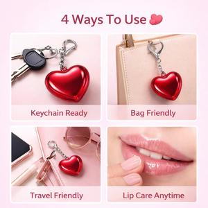 Baume à lèvres hydratant longue durée, mignon et portable, avec étiquette privée, en forme <span class=keywords><strong>de</strong></span> cœur, teinte à lèvres bio - Product Image 5