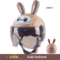 Casco de Motocicleta de Media Cara para Niños de Alta Calidad, Nuevo Protector de Fibra de Vidrio con Espejo, Accesorio de Protección Perfecto para Ciclismo Infantil