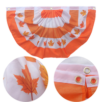 Guirlande de drapeaux plissés en polyester à séchage rapide, motif feuille d'érable, demi-cercle, pour décoration extérieure de fête de la Moisson et de Thanksgiving