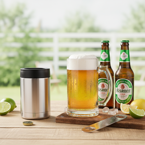 كوب بيرة زجاجي سعة 22 أونصة مع جرس معدني، هدية مبتكرة للرجال والآباء والأصدقاء - Product Image 5