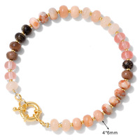 Bracelet de perles abacus en agate améthyste colorée 4*6mm, bijoux bohèmes d'été, bracelet perlé en pierre naturelle pour cadeau d'anniversaire