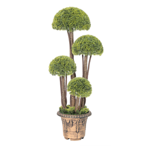 PZ-<span class=keywords><strong>3</strong></span>-205 실내 가정 장식 안티 UV 가짜 토피 녹색 공 회양목 식물 냄비와 인공 분재 나무 - Product Image 6