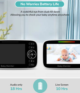 4.3 pouces vidéo bébé moniteur avec deux caméras Zoom numérique caméra de Surveillance Auto Vision nocturne interphone bidirectionnel baby-sitter - Product Image 4
