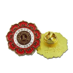 Insignia de metal redonda personalizada, insignia de metal con estampado personalizado, duradera, tallada, dorada