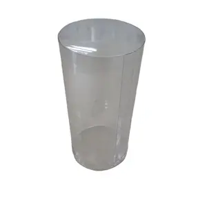 Vente en gros personnalisé PET PVC PP Bonbons Impression Cylindre en plastique transparent transparent Tube de stockage Boîte d'emballage Conteneur pour affichage