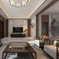 Conception d'intérieur de villa de luxe moderne, personnalisation complète de la maison, rendu 3D, solution de projet clé en main