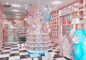 ร้านขายขนมแบบกำหนดเองพร้อมชั้นวางไม้ ออกแบบตกแต่งภายในครบวงจร โซลูชั่นขายปลีกแบบครบชุด ออกแบบร้านขายขนมหวาน ออกแบบตกแต่งภายในร้านขายขนม - Product Image 4