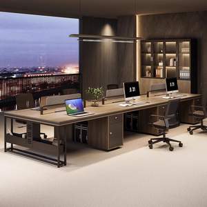 Escritorio de Oficina Moderno Combinado con Estación de Trabajo para Seis Personas con Cajones y Mampara Divisoria para Uso del Personal - Product Image 3