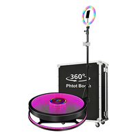 Machine de photomaton portable SHTX la mieux notée, application ChackTok pour les événements d'anniversaire, les mariages, photomaton en verre rotatif à 360 degrés
