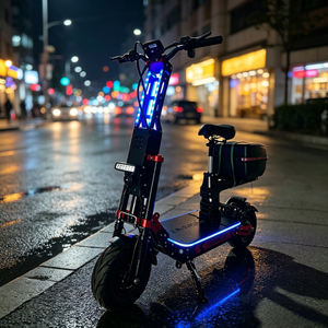 Dropshipping 14 Inch Off Road <b>72V</b> 8000W Dual Motor 30-100AH <b>Battery</b> Foldable NFC Screen Hydraulic Suspension Electric Scooter - Product Image 1