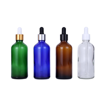 Bouteilles compte-gouttes rondes en verre Boston transparentes bleues, ambrées, vertes de 15 ml, 30 ml, 60 ml, 100 ml, 120 ml (1 oz, 2 oz, 4 oz, 8 oz, 16 oz) pour huiles essentielles