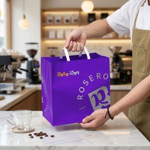 Bolsas de Papel Kraft Reciclables y Ecológicas Impresas Personalizadas para Envasado de Alimentos, Entrega de Panadería, Pasteles y Comida para Llevar - Product Image 1