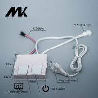 Interrupteur Inductif à Double Capteur Tactile LED 12W/24W avec Contrôle Tricolore/Monochrome, Alimentation Intégrée et Fonction Anti-Buée