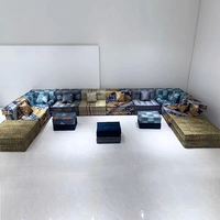 Tissu modulaire multi-places coloré, ensemble de canapés de sol sectionnels, meubles, canapé de Mahjong pour salon