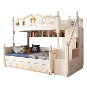 Cama <span class=keywords><strong>Literas</strong></span> de Madera Moderna y Cómoda para Niños con Cajones y Tobogán, Superventas - Product Image 3