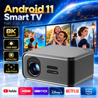 Projecteur MAXPG 4K Android Natif HD 1080P 1000 Lumens ANSI WiFi Haut-parleurs intégrés Mise au point automatique Projecteur de cinéma maison