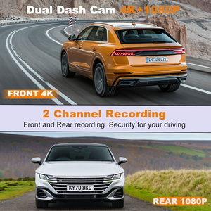 Caméra embarquée 4K avant, 1080P arrière, WiFi intégré, écran IPS, vision nocturne, enregistrement en boucle, mode parking 24h, enregistreur vidéo ZD72D+HW - Product Image 4