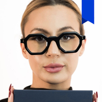 DOISYER Lunettes de lecture anti-lumière bleue à monture complète de petite taille, tendance rétro, design patchwork, diamant unisexe