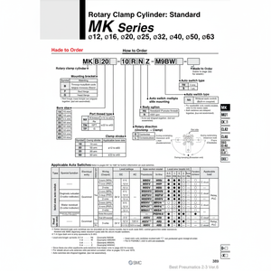 Catégorie de produit Cylindres MKB50-50RZ SMC Pneumatics Rotary Clamp Cylinder - Product Image 1