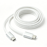 Kabel USB-C Tipe-C Pengisian Cepat 60W-240W 5A, Nylon Braided, PD 3.1, Konduktor Tembaga Murni, 1m/2m/3m, untuk Komputer, Earphone, Kamera