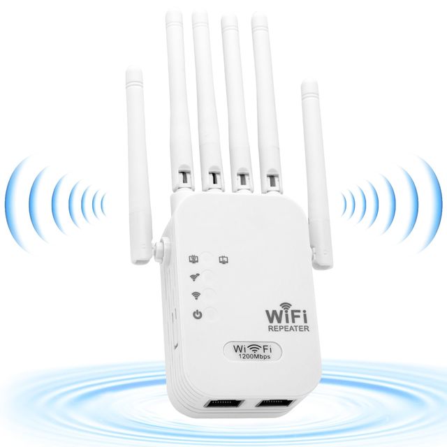 2.4GHz 5GHz WiFi Repeater 1200Mbps 6 Antennas Wireless Wi-Fi Extender 802.11N Long Range Signal Booster Amplifier and Repetidor