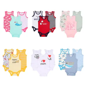 Thoải Mái Bé Trai Romper Trẻ Sơ Sinh Không Tay Jumpsuit Sơ Sinh Cartoon Boutique In Onesie Bán Buôn