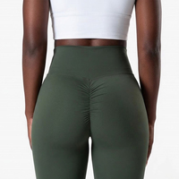 Leggings personnalisés taille haute froncés aux fesses, effet ventre plat et rehausseur de fesses, pour femmes grandes tailles, vêtements de sport, fabricant