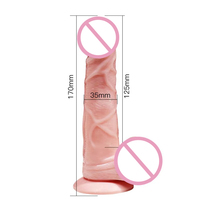 Consolador Largo y Realista con Ventosa Potente, Múltiples Tamaños, Silicona Gruesa y Venosa, Pene Grande, Juguete Sexual Impermeable para Adultos para Mujeres