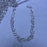 Keshi baroque naturel de petite taille 6.5-7mm perle de ficelle Keshi d'eau douce blanche