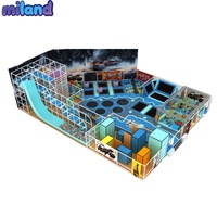 Entreprise de construction clé en main pour un parc de trampolines de 500 à 1000 m² avec mur d'escalade, parcours ninja et zone de slam dunk pour club de trampolines